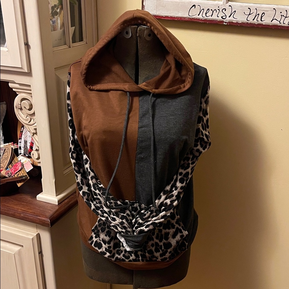 Vanilla Bay Chocolate and Charcoal Hooded Vest